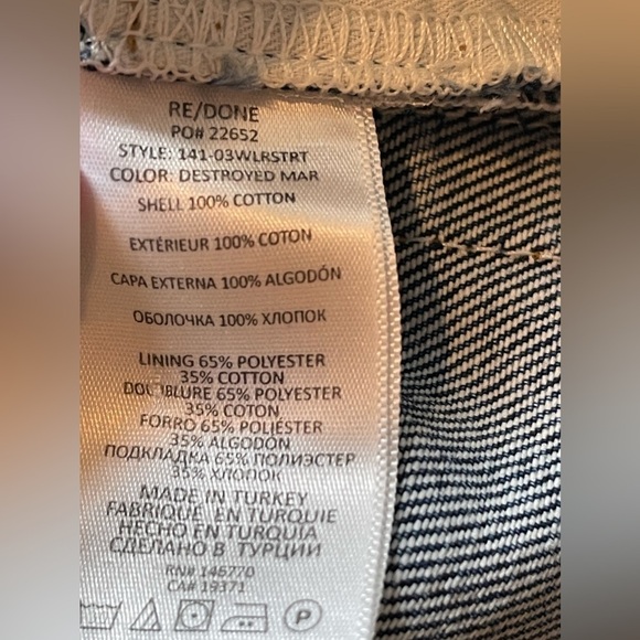 RE/DONE Jeans Women’s Size 26 70s Cigarette Straight Jeans in Destroyed Mar - Picture 12 of 12